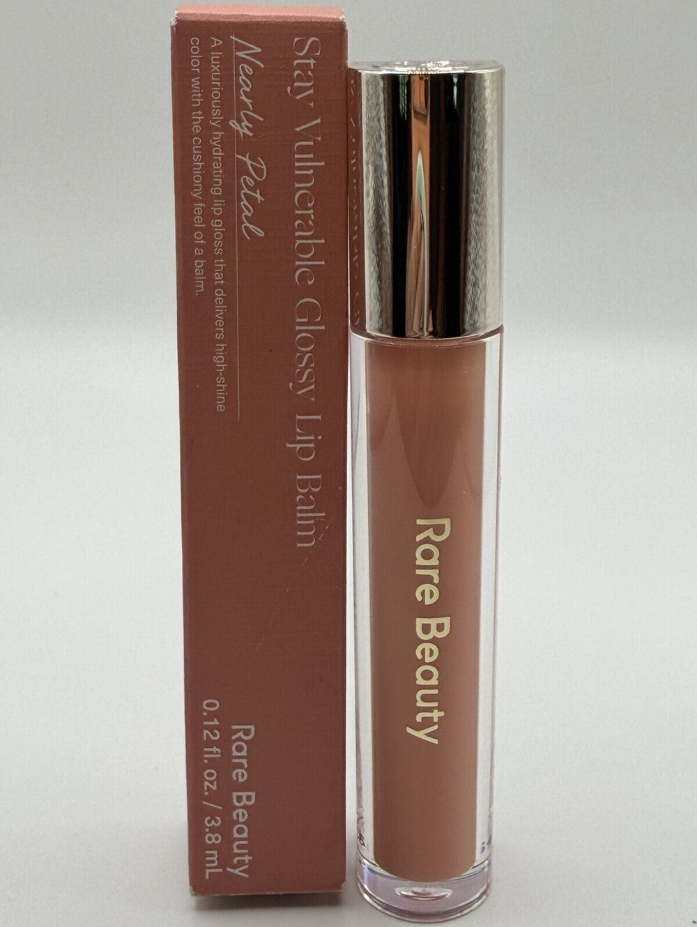 Rare Beauty Stay Vulnerable Glossy Lip Balm Nearly Petal 3.8mL NEW Limited